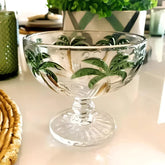 Jogo 6 Taças Sobremesa Vidro Grosso Palm Tree 310ml com Relevo Tropical | Lar Equipado