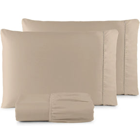 Conjunto de Lençóis QUEEN 3 Peças - 400 Fios Micropercale com Ponto Palito