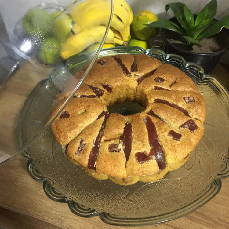 Boleira de Vidro com Pé 33cm – Flor de Lírio Vitazza para Mesa Posta Elegante