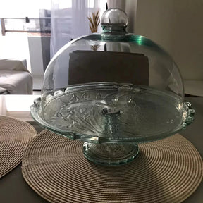 Boleira de Vidro com Pé 33cm – Flor de Lírio Vitazza para Mesa Posta Elegante