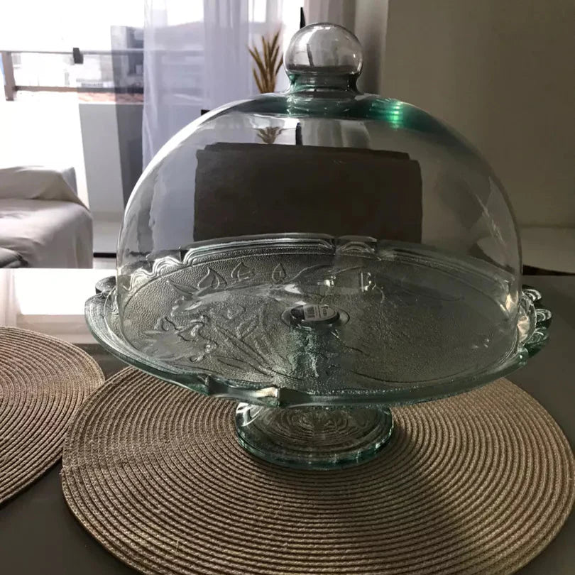 Boleira de Vidro com Pé 33cm – Flor de Lírio Vitazza para Mesa Posta Elegante