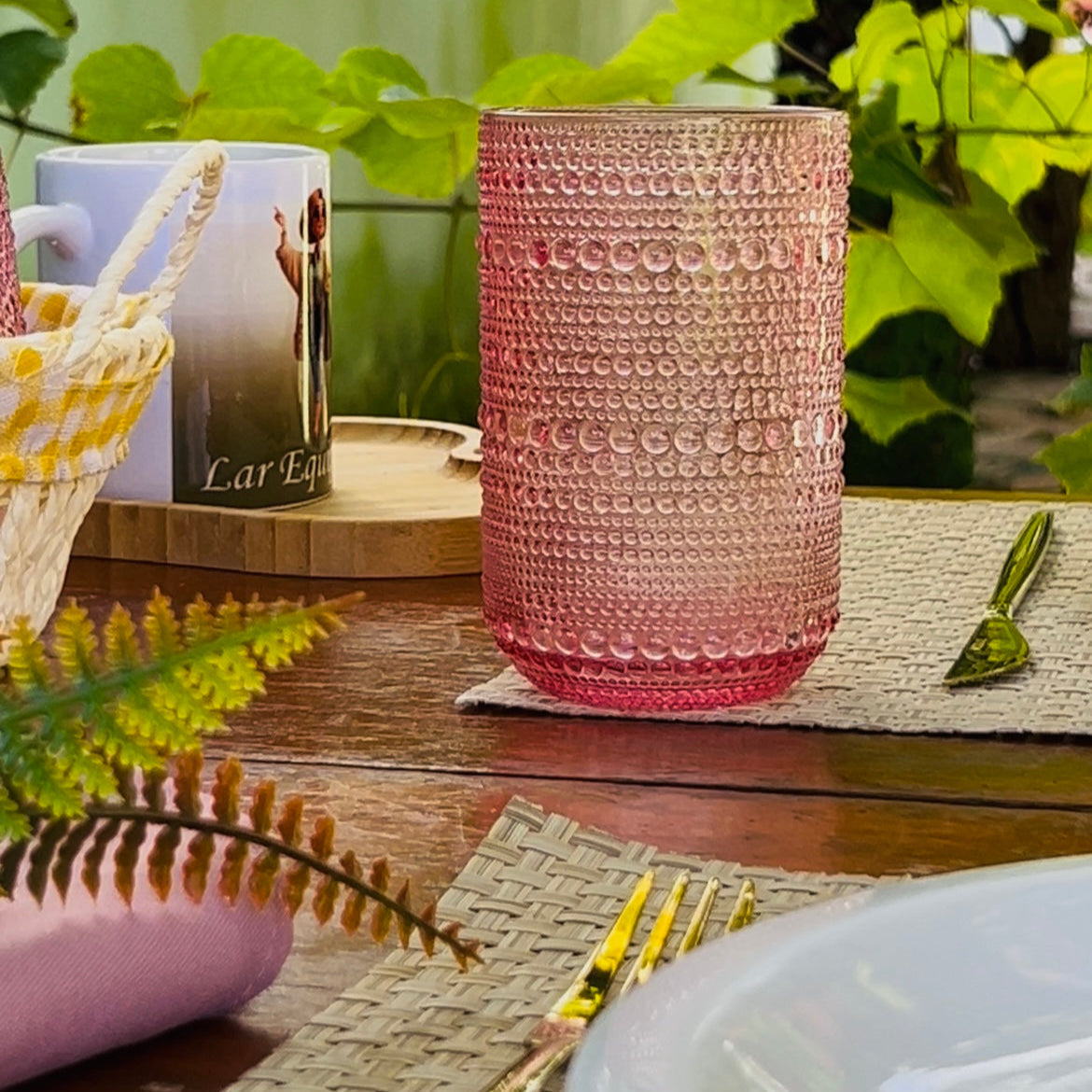 Jogo de Copos de Vidro Pérola Glamour 6 Unidades – Elegância na Mesa | Lar Equipado