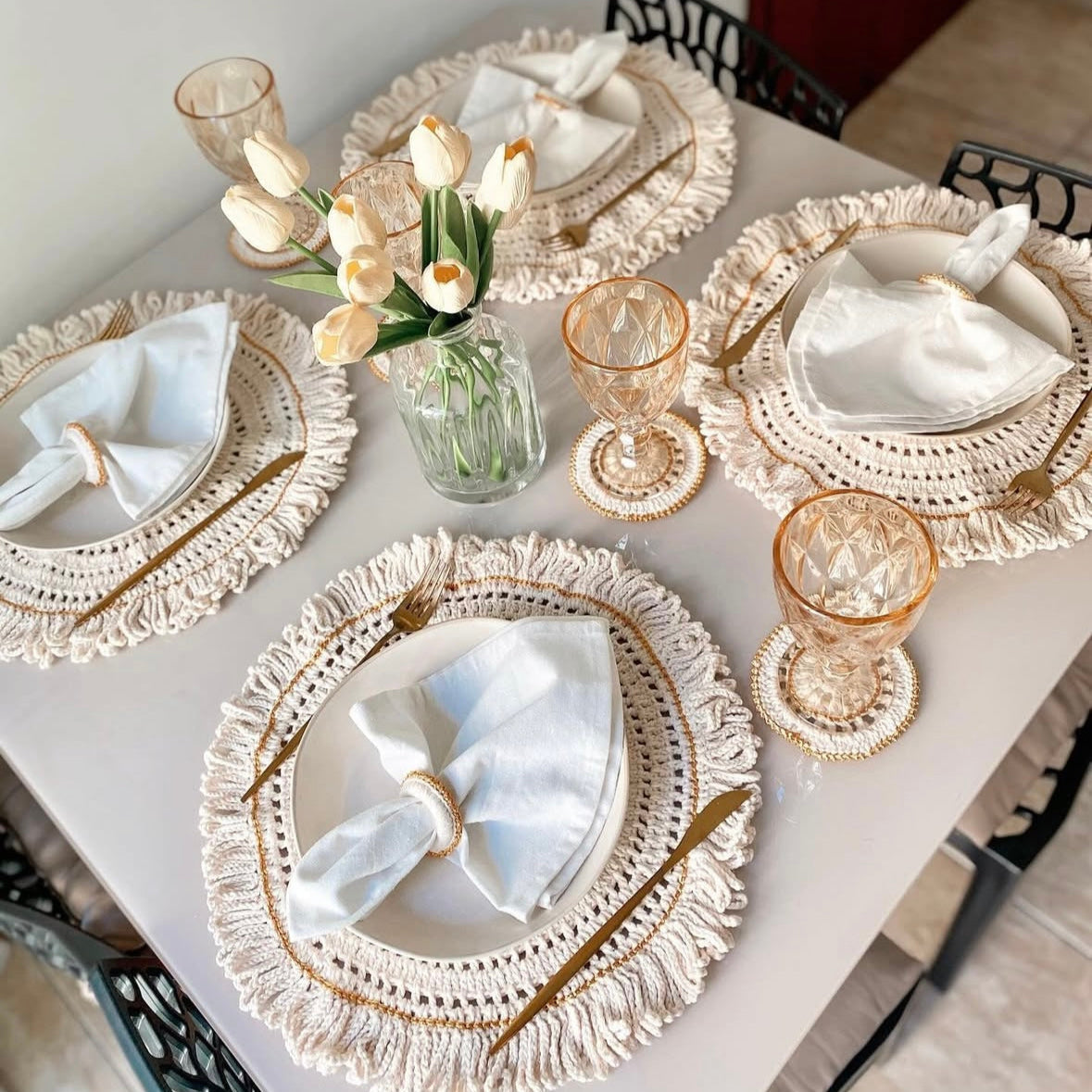 Conjunto de  24 Talheres Dourados Gold Glamour Em Aço Inox -Compre 1 Leve 2