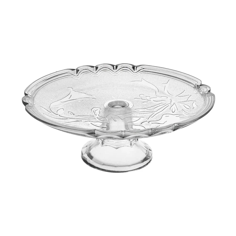 Boleira de Vidro com Pé 33cm – Flor de Lírio Vitazza para Mesa Posta Elegante