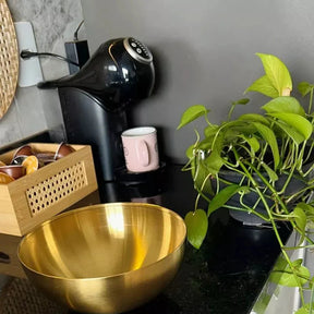 Bowl Dourado de Aço Inox 20cm – Tigela Multiuso com Design Elegante para Mesa Posta e Cozinha Moderna