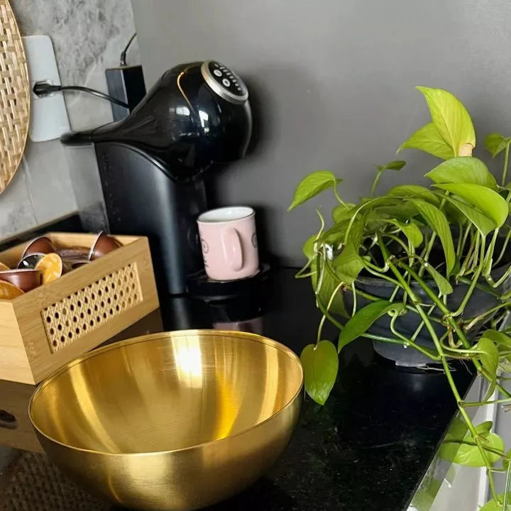 Bowl Dourado de Aço Inox 20cm – Tigela Multiuso com Design Elegante para Mesa Posta e Cozinha Moderna
