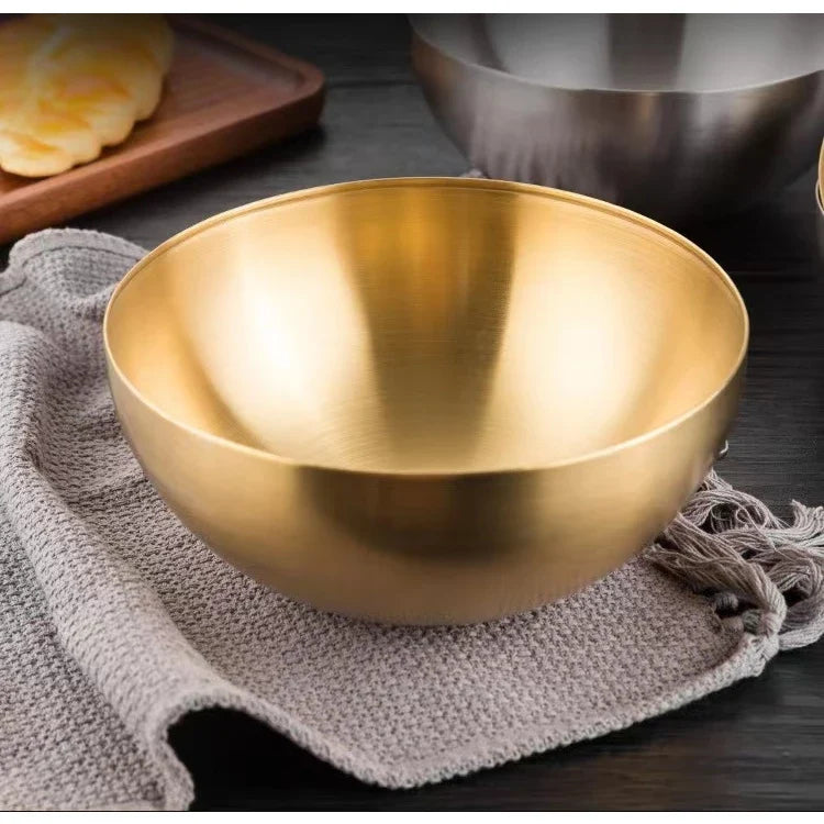 Bowl Dourado de Aço Inox 20cm – Tigela Multiuso com Design Elegante para Mesa Posta e Cozinha Moderna