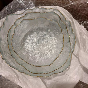 Kit 3 Bowls Cristal Martelado Taj com Fio de Ouro – Wolff