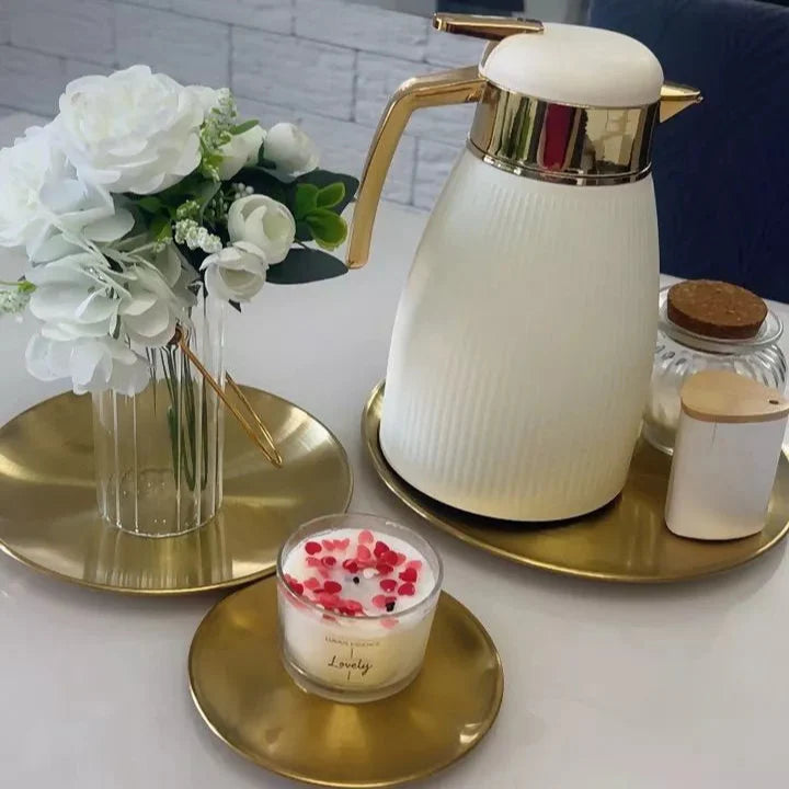 Kit 3 Bandejas Douradas  – Organização com Estilo para Banheiro, Cozinha e Mesa Posta