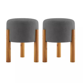 Puffs Redondos Estofados em Suede para Quarto e Sala 2 unid. — Elegância e Conforto para Seu Lar