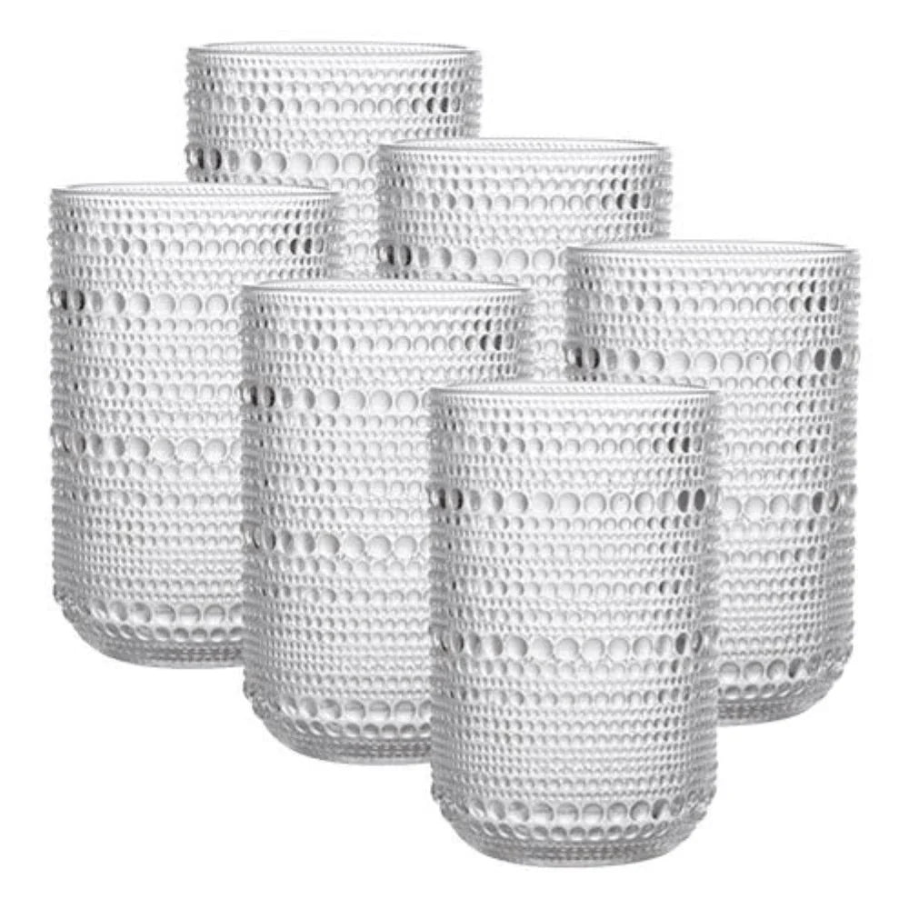 Jogo de Copos de Vidro Pérola Glamour 6 Unidades – Elegância na Mesa | Lar Equipado