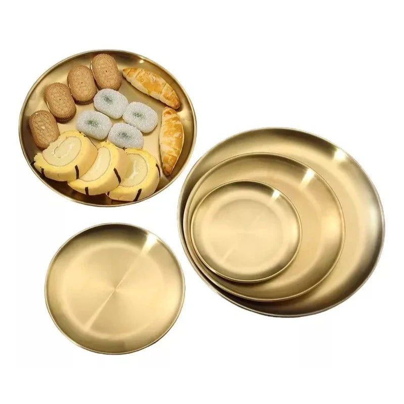 Kit 3 Bandejas Douradas  – Organização com Estilo para Banheiro, Cozinha e Mesa Posta