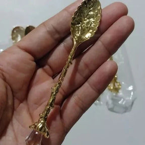 Conjunto 6 Colheres Vintage para Café e Sobremesa – Liga de Zinco Esculpida