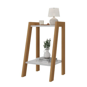 Mesa de Cabeceira  – Branco com Pés de Madeira Maria Alice