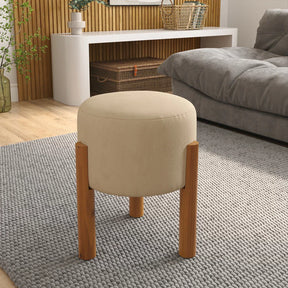 Puffs Redondos Estofados em Suede para Quarto e Sala 2 unid. — Elegância e Conforto para Seu Lar