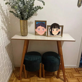 Puffs Redondos Estofados em Suede para Quarto e Sala 2 unid. — Elegância e Conforto para Seu Lar