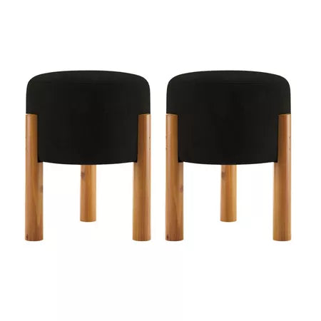 Puffs Redondos Estofados em Suede para Quarto e Sala 2 unid. — Elegância e Conforto para Seu Lar