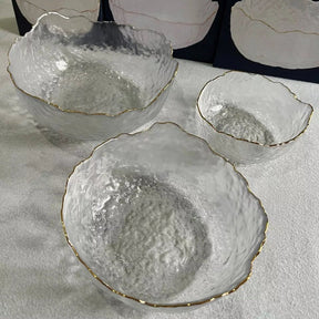 Kit 3 Bowls Cristal Martelado Taj com Fio de Ouro – Wolff