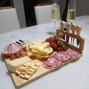 Tábua de Queijos e Frios com Kit de Espátulas – Elegância e Sabor à Mesa